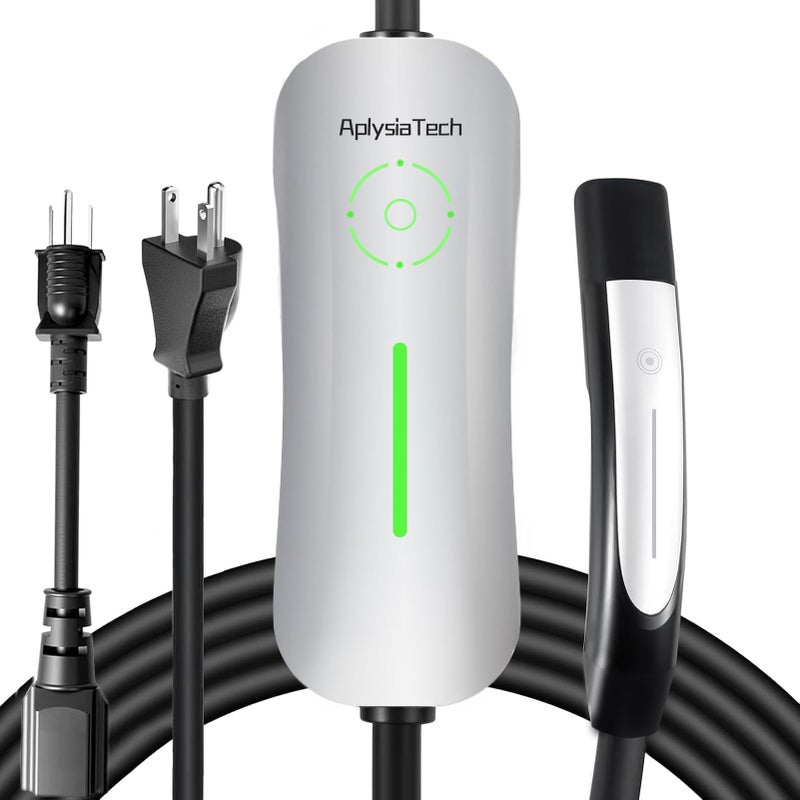 AplysiaTech Level 1/2 EV Tesla Charger,16A 120V/240V Tesla Home Charging Station, 21FT Cable NEMA 6-20 Plug NEMA 5-15 Adapter, NACS Connector, Travel Portable Wall Charger for Tesla Model Y/3/S/X - Image 1