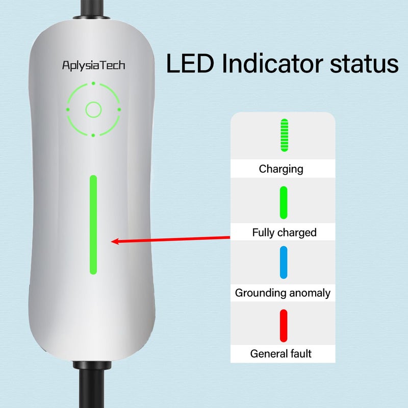 AplysiaTech Level 1/2 EV Tesla Charger,16A 120V/240V Tesla Home Charging Station, 21FT Cable NEMA 6-20 Plug NEMA 5-15 Adapter, NACS Connector, Travel Portable Wall Charger for Tesla Model Y/3/S/X - Image 3