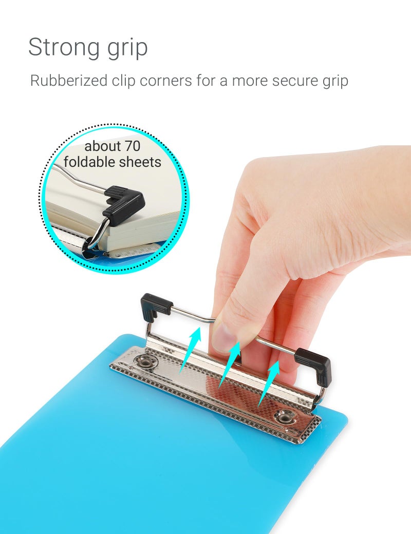 Mymazn Small Clipboard Mini Clipboard 4.7''x 7.3'' Clip Board Memo Size Clipboard Cute Tiny for Writing Notepads (10 Pack) - Image 4
