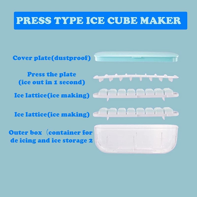 MVM Enterprise Ice Cube Tray Single Layer BPA Free Ice Cube Tray Set with Lid Storage Bin Silicone 24 Grid Ice Cube Tray for Cocktails Whisky Chocolate Tea Coffee Home Use Ice Cube Tray Set 1 pcs - Image 3