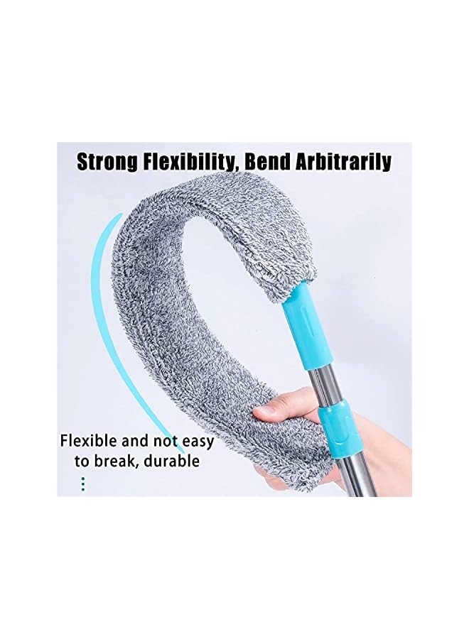 erorex Under Appliance Microfiber Duster Dust Cleaning Brush with Extendable Pole (31.5''-47.6'') Retractable Gap Dust Cleaner Bendable Removable Washable Gap Duster for Sofa Bed Furniture Bottom - Image 4