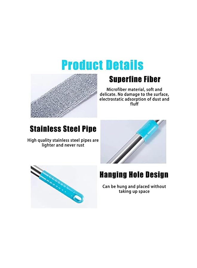 erorex Under Appliance Microfiber Duster Dust Cleaning Brush with Extendable Pole (31.5''-47.6'') Retractable Gap Dust Cleaner Bendable Removable Washable Gap Duster for Sofa Bed Furniture Bottom - Image 5