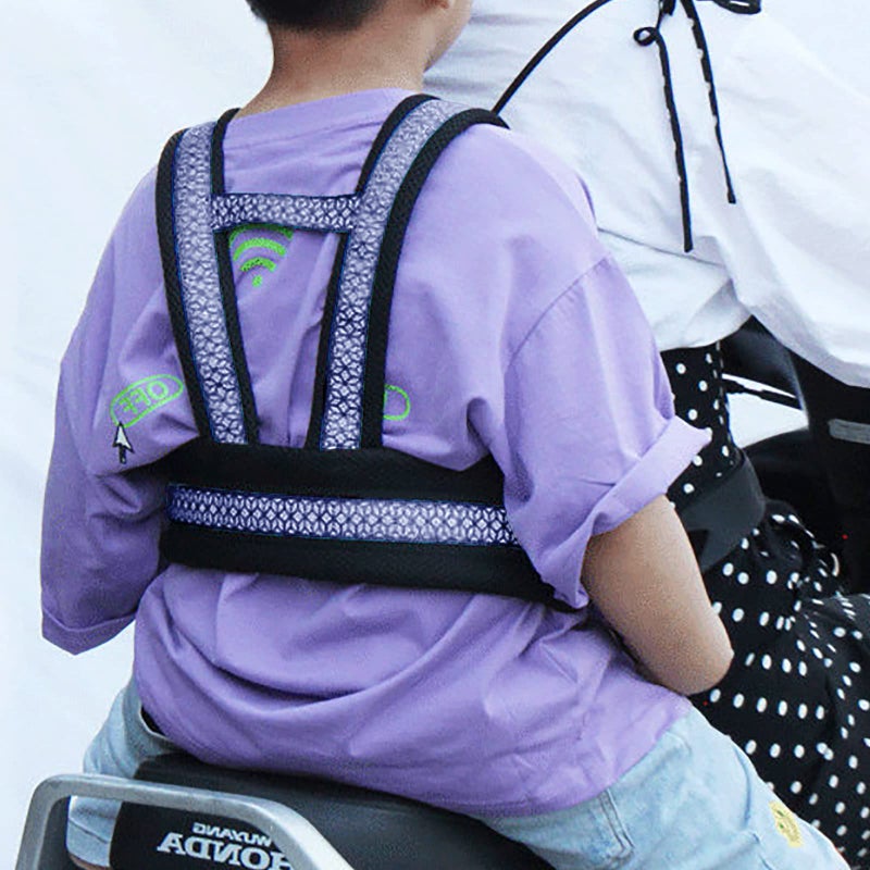 Holiberty Child Motorcycle Safety Harness for Kids Reflective Anti-Fall Bike Motorcycle Belt Adjustable Cycling Walking Harness Leash with Added Padding on Shoulders Waist Straps Age 3-12Yrs - Image 2