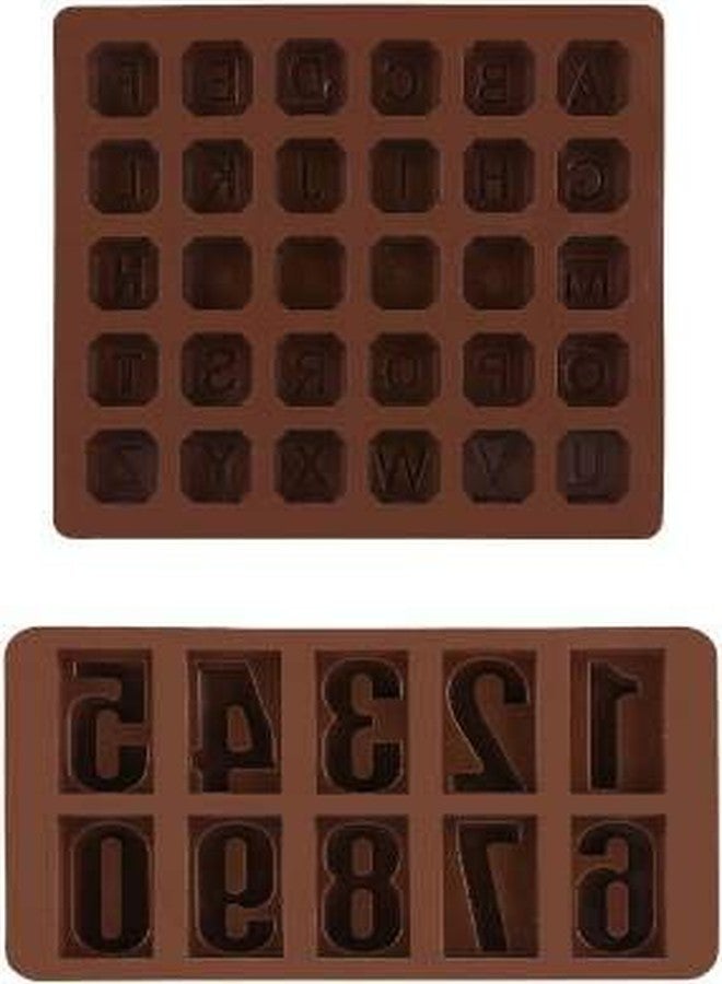 NISHAJ Chocolate Mould Silicone Alphabet and Numeric Chocolates Candy Mold Ice Cube Tray Combo - Image 4