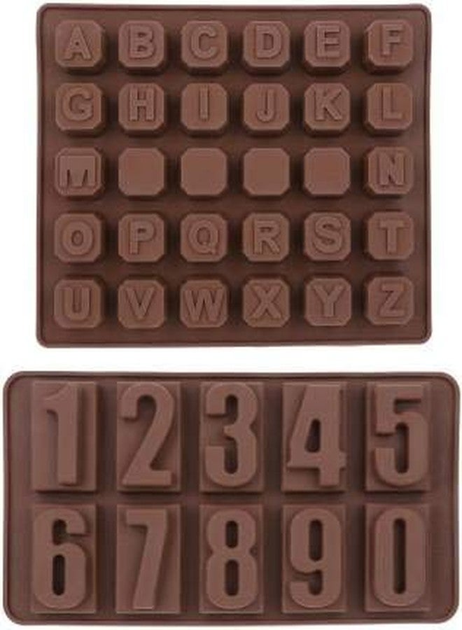 NISHAJ Chocolate Mould Silicone Alphabet and Numeric Chocolates Candy Mold Ice Cube Tray Combo - Image 1