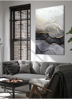 LOWHA Canvas Wall Art Stretched Over Wooden Frame with Abstract Oil Painting Painting  - Image 1