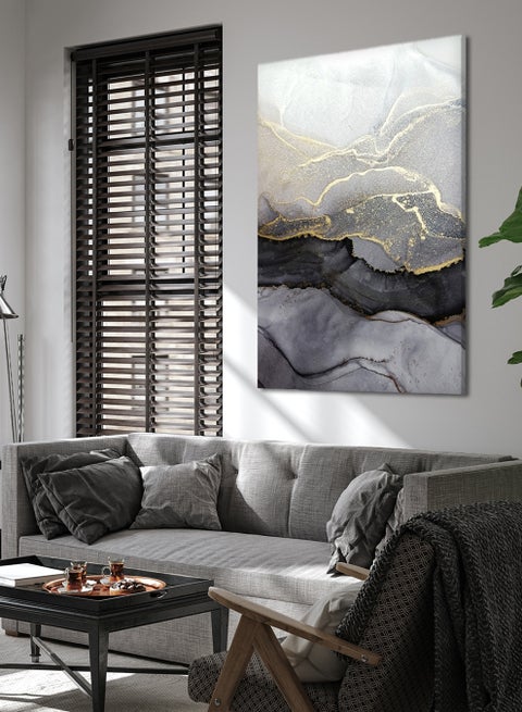 Canvas Wall Art Stretched Over Wooden Frame with Abstract Oil Painting Painting