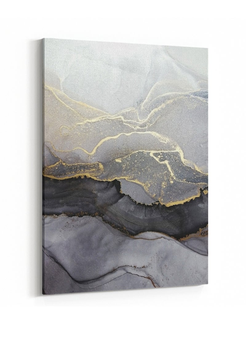 LOWHA - Canvas Wall Art Stretched Over Wooden Frame with Abstract Oil Painting Painting - Image 1