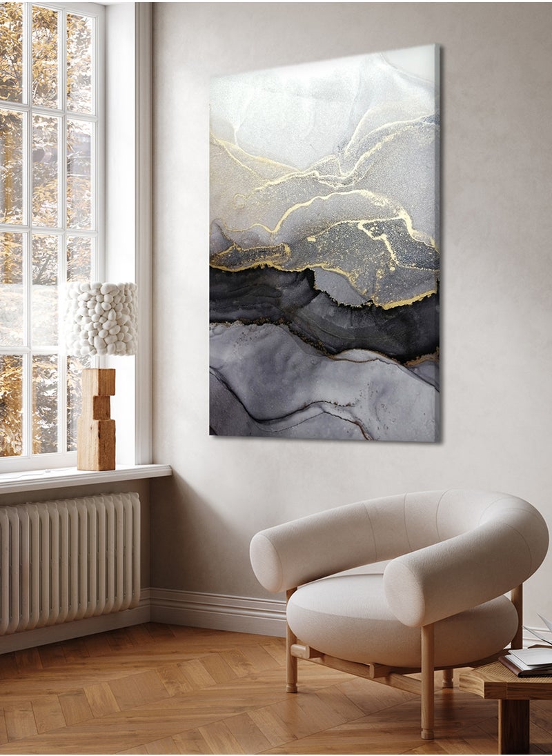 LOWHA - Canvas Wall Art Stretched Over Wooden Frame with Abstract Oil Painting Painting - Image 1