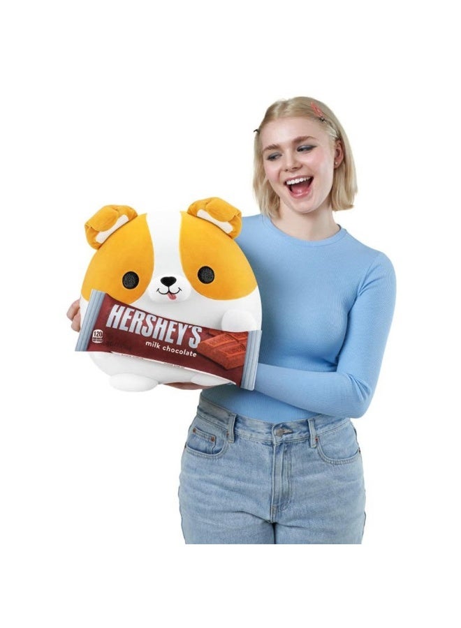 ZURU Snackles Corgi Holding Hershey's Milk Chocolate Plush Toy (35 cm) - Image 2