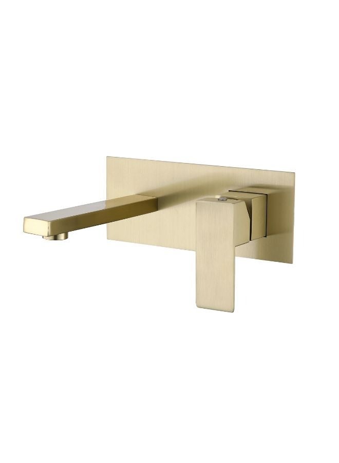 Brushed Gold Wall Mounted Concealed Basin Mixer Faucet Taps - Image 1