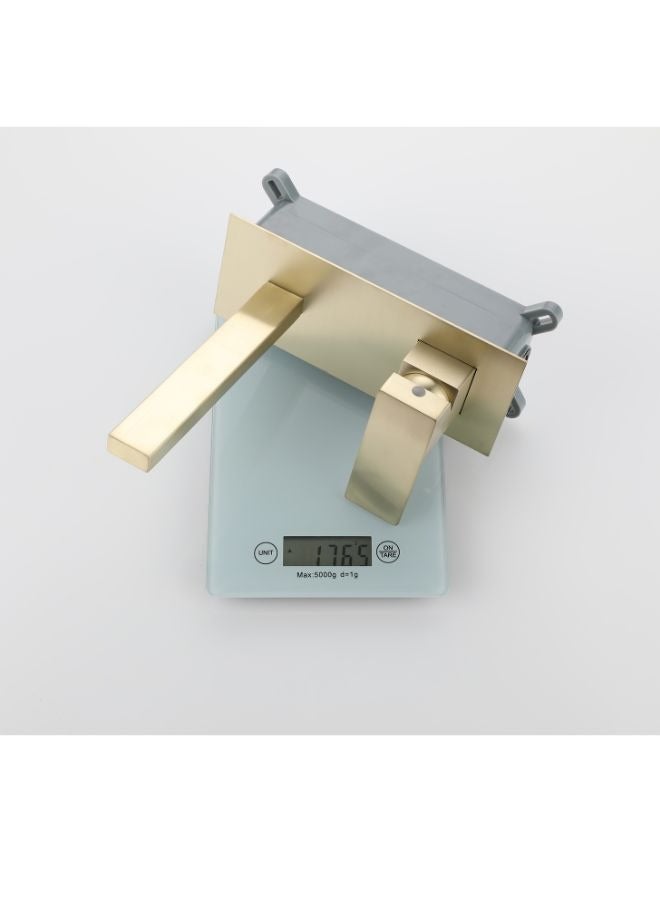 Brushed Gold Wall Mounted Concealed Basin Mixer Faucet Taps - Image 3