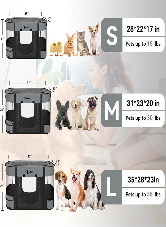 Siedihit Dog Cat Playpen, Pet Puppy Portable Pens for Outdoor Travel Crate, Indoor After Surgery Use, Foldable Dog Kennel Tent for Rabbit or Small Animals and Tent Stakes (Dark Grey, Small) - Image 2