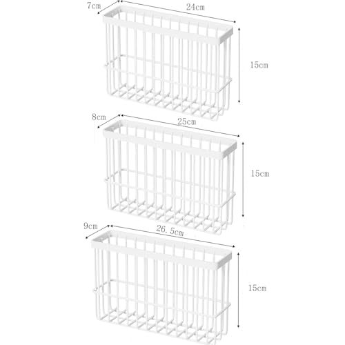 EigPluy 3 Piece Kitchen Cabinet Door Storage BoxSelf Adhesive Wall Mounted Storage BoxesWardrobeBathroomRefrigerator Small Items Organizer Storage Box White3 - Image 3