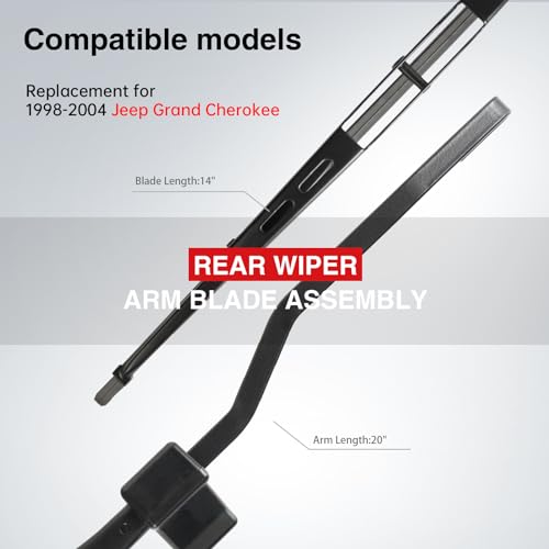 OTUAYAUTO Replacement for Jeep Grand Cherokee 1998-2004, Rear Windshield Wiper Arm Blade Set - OTUAYAUTO Factory OEM Style 5102882AA - Image 2