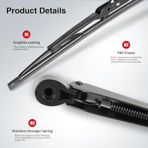 OTUAYAUTO Replacement for Jeep Grand Cherokee 1998-2004, Rear Windshield Wiper Arm Blade Set - OTUAYAUTO Factory OEM Style 5102882AA - Image 4