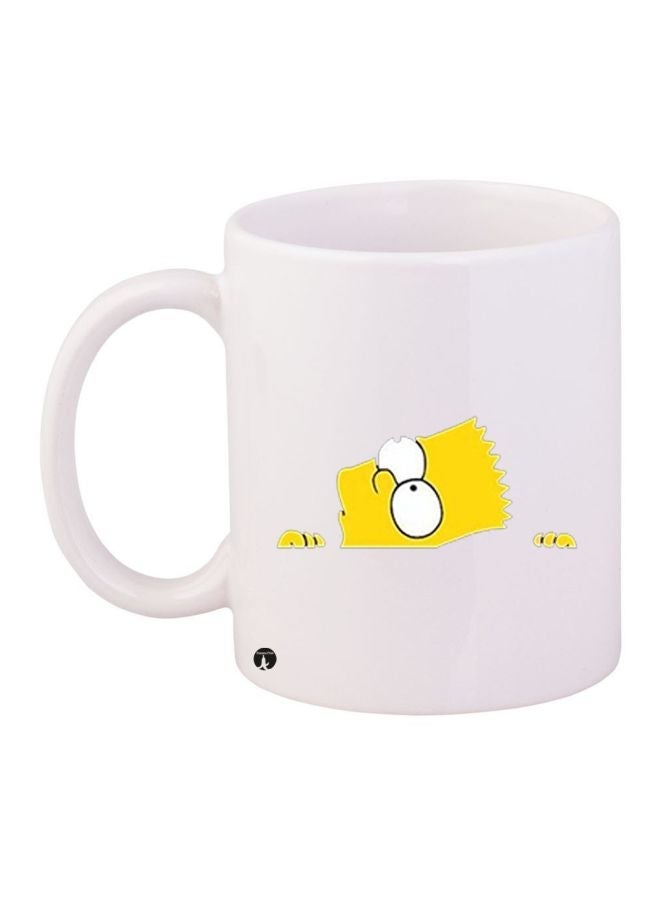 The Simpsons Printed Coffee Mug White/Yellow/Black 11ounce
