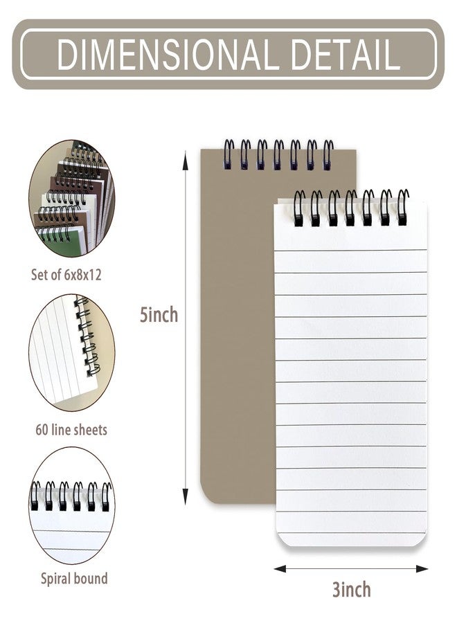 KTOJOY 8 Pack Small Pocket Notebook Small 3x5 Spiral Notepads With Lined Pages, Small Top Spiral Notebook Little Mini Memo Steno Note Pads for Outdoor Home Office College School - Image 2
