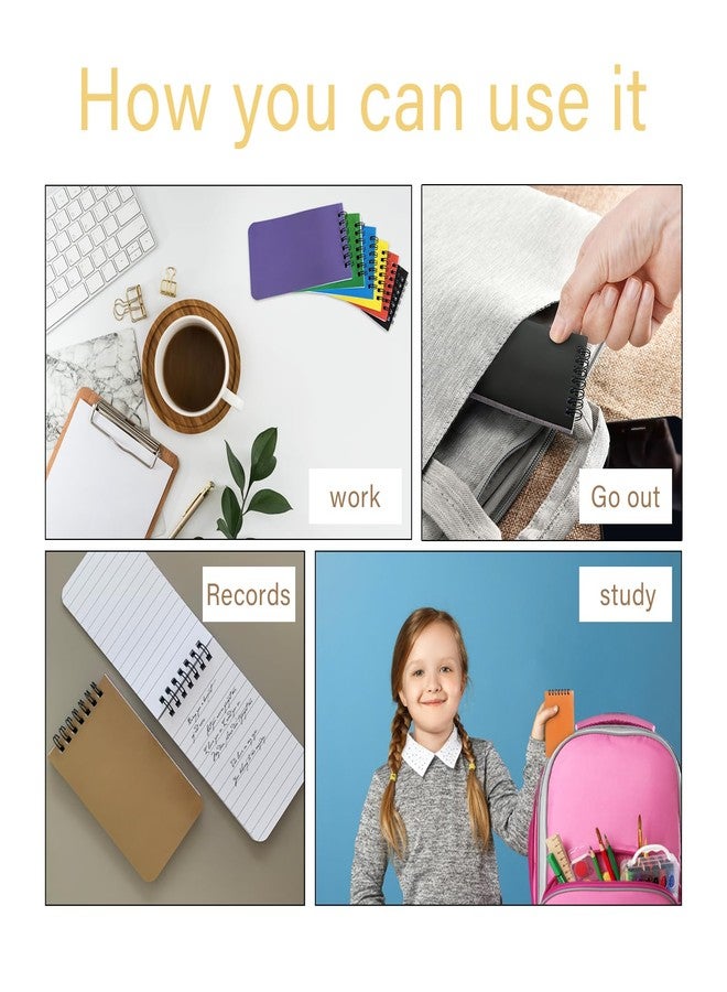 KTOJOY 8 Pack Small Pocket Notebook Small 3x5 Spiral Notepads With Lined Pages, Small Top Spiral Notebook Little Mini Memo Steno Note Pads for Outdoor Home Office College School - Image 3