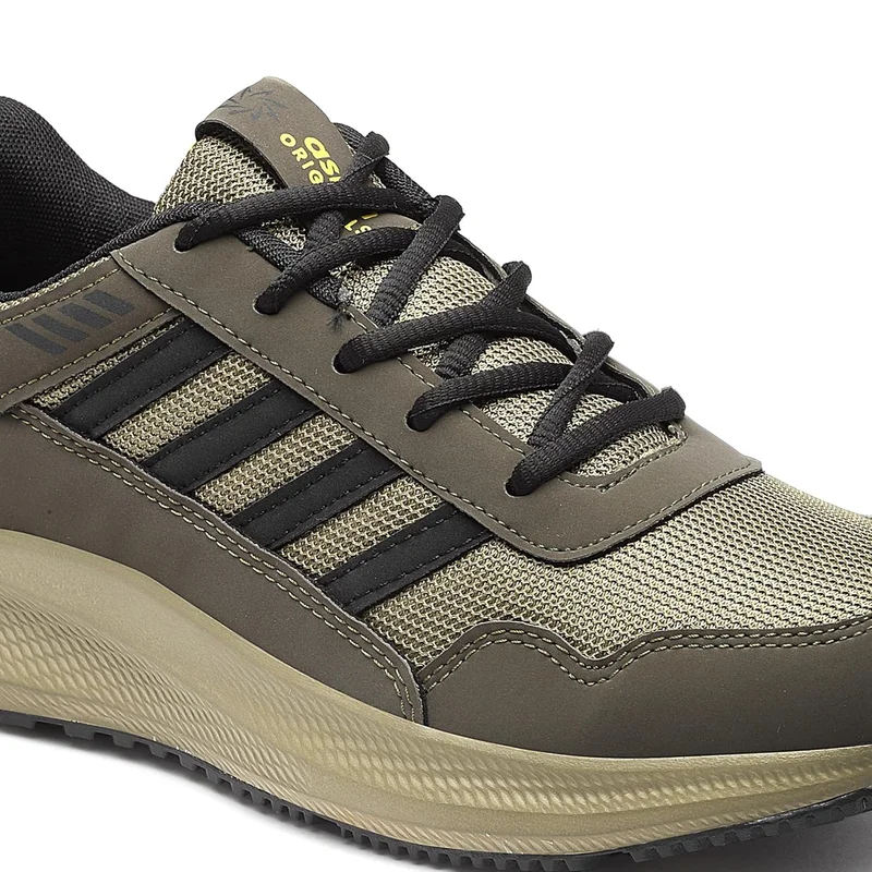 Asian Lightweight Olive Black Running Shoes for Men and Boys