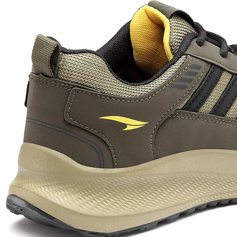 Asian Lightweight Olive Black Running Shoes for Men and Boys