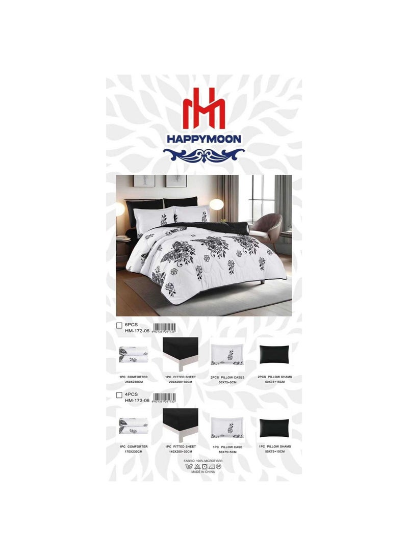 HAPPYMOON 4-Piece Oversized Single Comforter Bedding Set 230x170 cm, 350 GSM Comforter with Fitted Sheet, Pillow Shams & Pillowcases, Soft Printed Bedding Set - Image 2