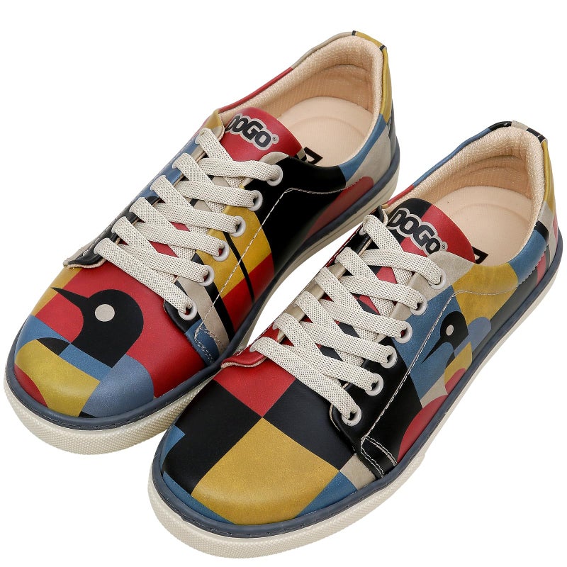 DOGO Vegan Leather Sneakers for Women Handmade and Unique Design Fashion Sneakers for Women Bauhaus Birdie Design