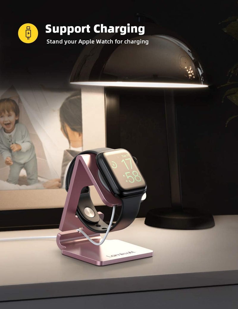 Lamicall إكسسوارات ساعة آبل - حامل شحن مكتبي، محطة شحن متوافقة مع ساعة آبل iWatch سلسلة SE Ultra/سلسلة 8/7/6/5/4/3/2/1 - Image 2