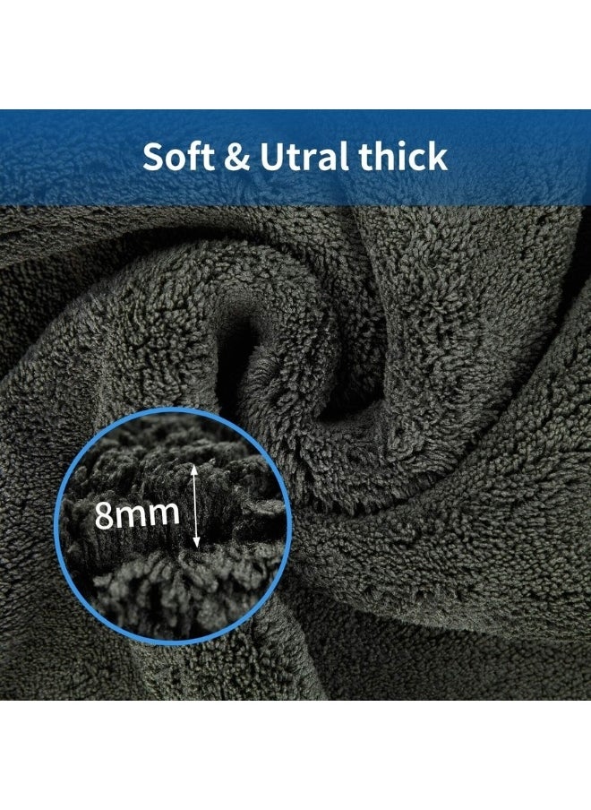 Happy Home Professional Premium Microfiber Car Drying Towel, Ultra-Absorbent with Twisted Loop Technology, Streak & Scratch Free Drying for Cars 40*40cm (Grey)  - Image 3