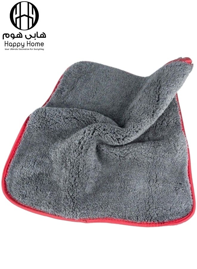 Happy Home Professional Premium Microfiber Car Drying Towel, Ultra-Absorbent with Twisted Loop Technology, Streak & Scratch Free Drying for Cars 40*40cm (Grey) - Image 1