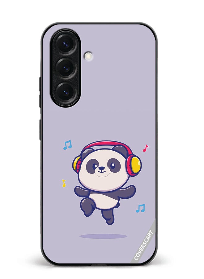 VR CREATIVE Protective Case Cover For Samsung Galaxy S25 Plus Panda With Headphone Design Multicolour