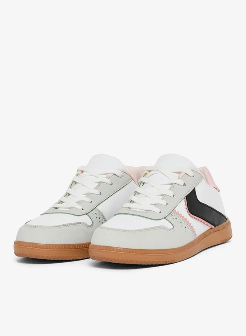 Styli Active  Contrast Panel Lace Up Sneakers for Women | Best Price UAE