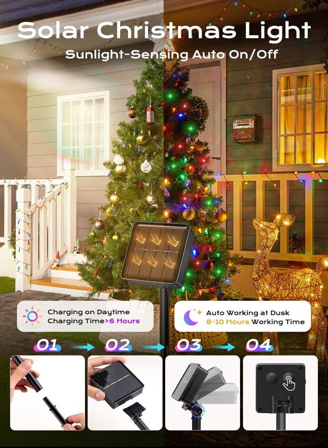 Brightown LED C6 Solar String Lights Outdoor Waterproof Fairy Lights, 22.64ft 50 LEDs Multicolor Solar Christmas Lights Outdoor, Christmas Decorations for Christmas Garden Yard Fence Patio Party Decor - Image 5