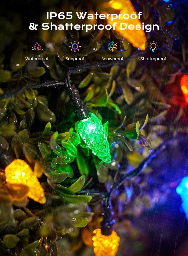 Brightown LED C6 Solar String Lights Outdoor Waterproof Fairy Lights, 22.64ft 50 LEDs Multicolor Solar Christmas Lights Outdoor, Christmas Decorations for Christmas Garden Yard Fence Patio Party Decor - Image 3