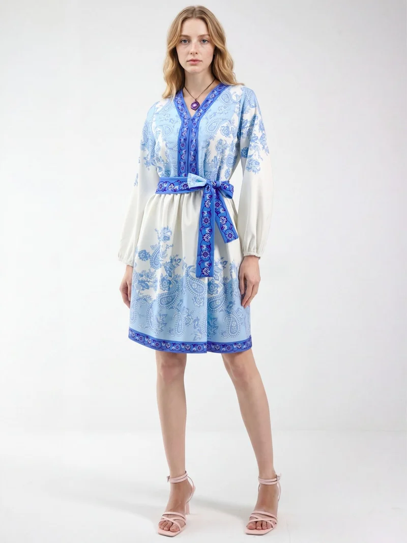 جينيفر Patterned A-line mini dress