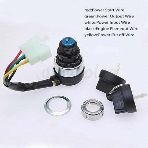 Amavoler 5 Wire 5 Pin Ignition Key Switch Replacement Fit for 50cc 70cc 90cc 110cc 125cc 150cc 200cc 250cc Go Kart Dune Buggy ATV. - Image 4
