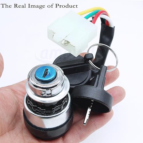 Amavoler 5 Wire 5 Pin Ignition Key Switch Replacement Fit for 50cc 70cc 90cc 110cc 125cc 150cc 200cc 250cc Go Kart Dune Buggy ATV. - Image 5