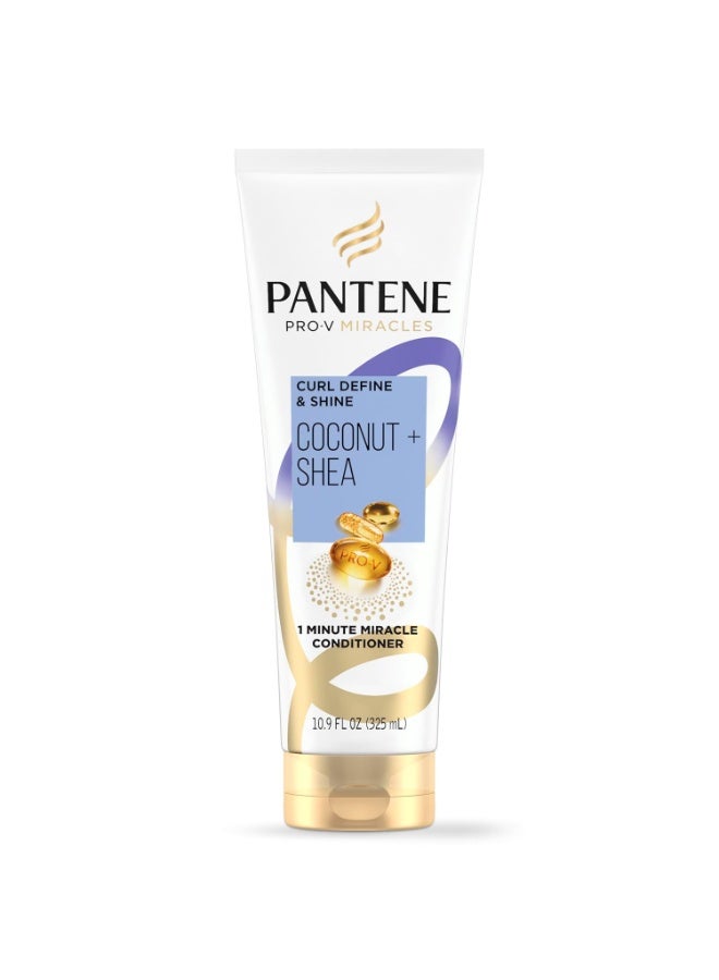 Pantene Pantene Pro-V Miracles Curl Define & Shine Coconut + Shea 1 Minute Miracle Conditioner 10.9 FL OZ - Image 1