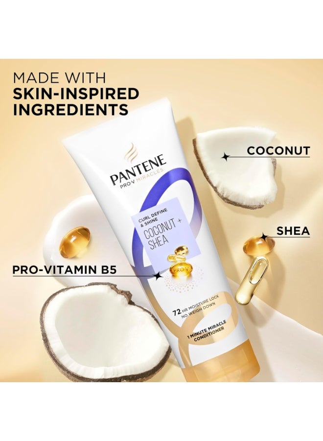 Pantene Pantene Pro-V Miracles Curl Define & Shine Coconut + Shea 1 Minute Miracle Conditioner 10.9 FL OZ - Image 3