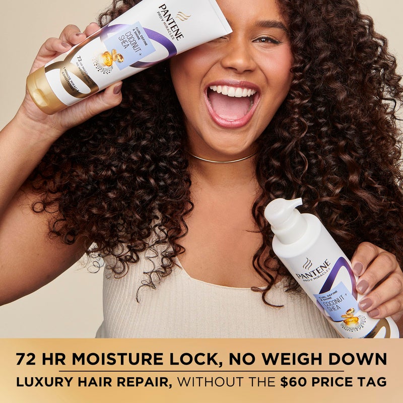 Pantene Pro-V Miracles Curl Define & Shine Coconut + Shea 1 Minute Miracle Conditioner 10.9 FL OZ - Image 4