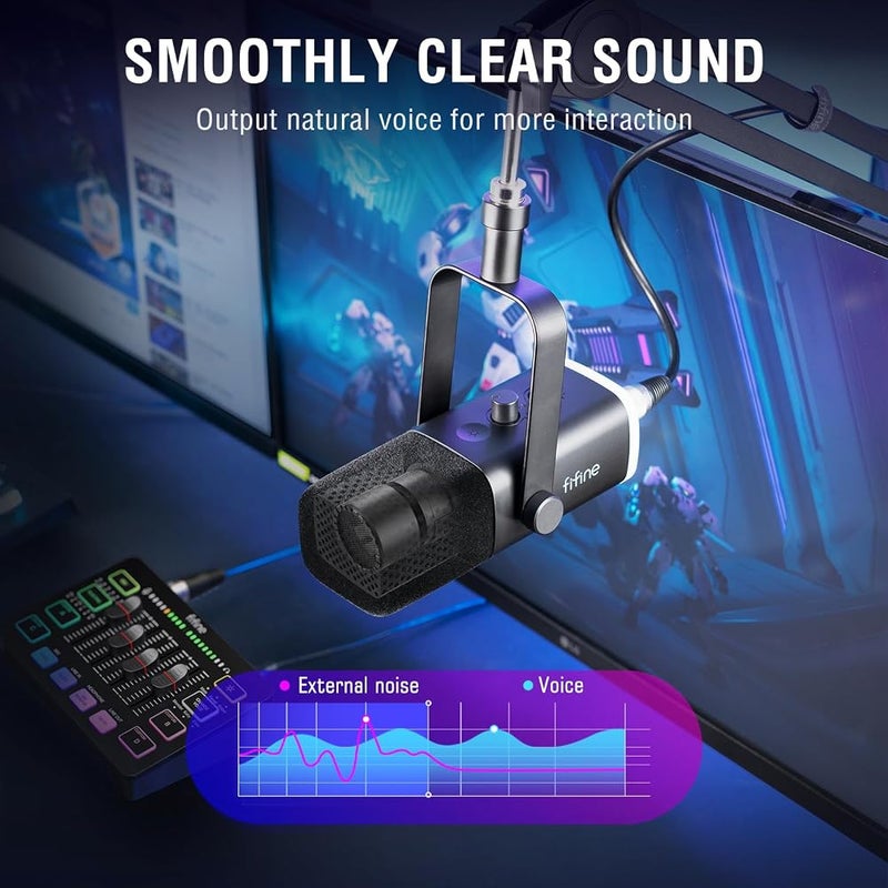FIFINE AmpliGame KS5 Gaming Equipment Bundle, XLR/USB Microphone Set - Image 3