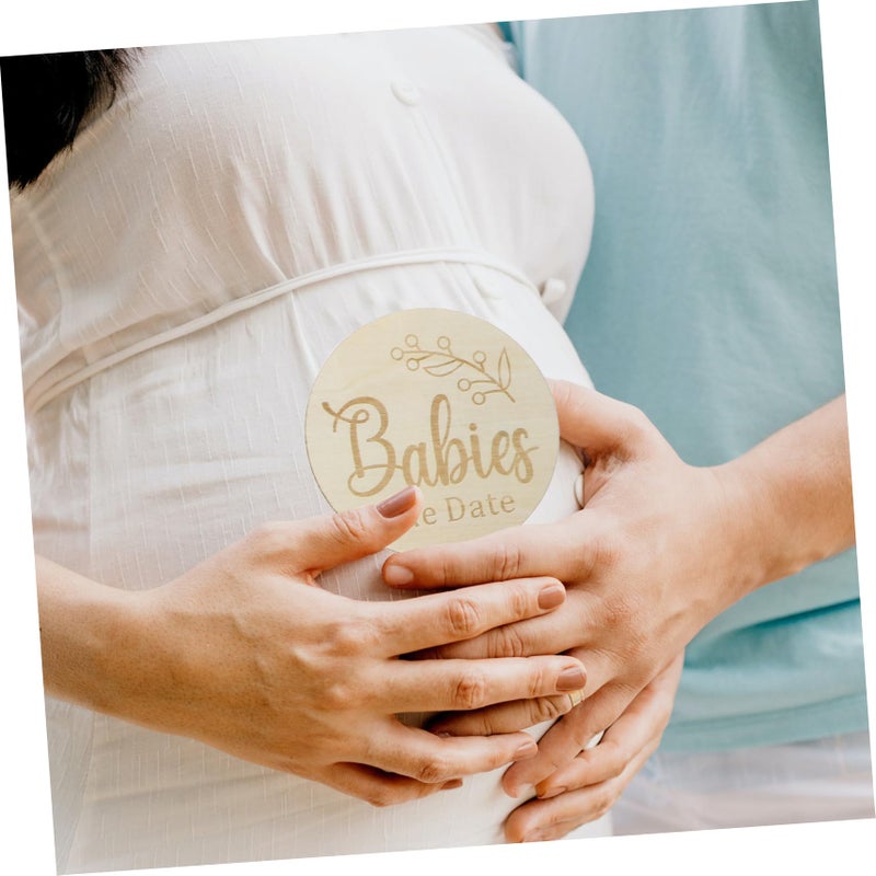 Double Sided Wooden Pregnancy Milestone Markers Set With Weekly Growth Tracking Discs - Image 4