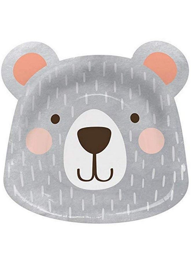 CREATIVE CONVERTING - Party Supplies Bear Party Shaped Paper Plates Plate Dinner Multicolor 0.5X8.5X8.2In 8Ct - Image 1