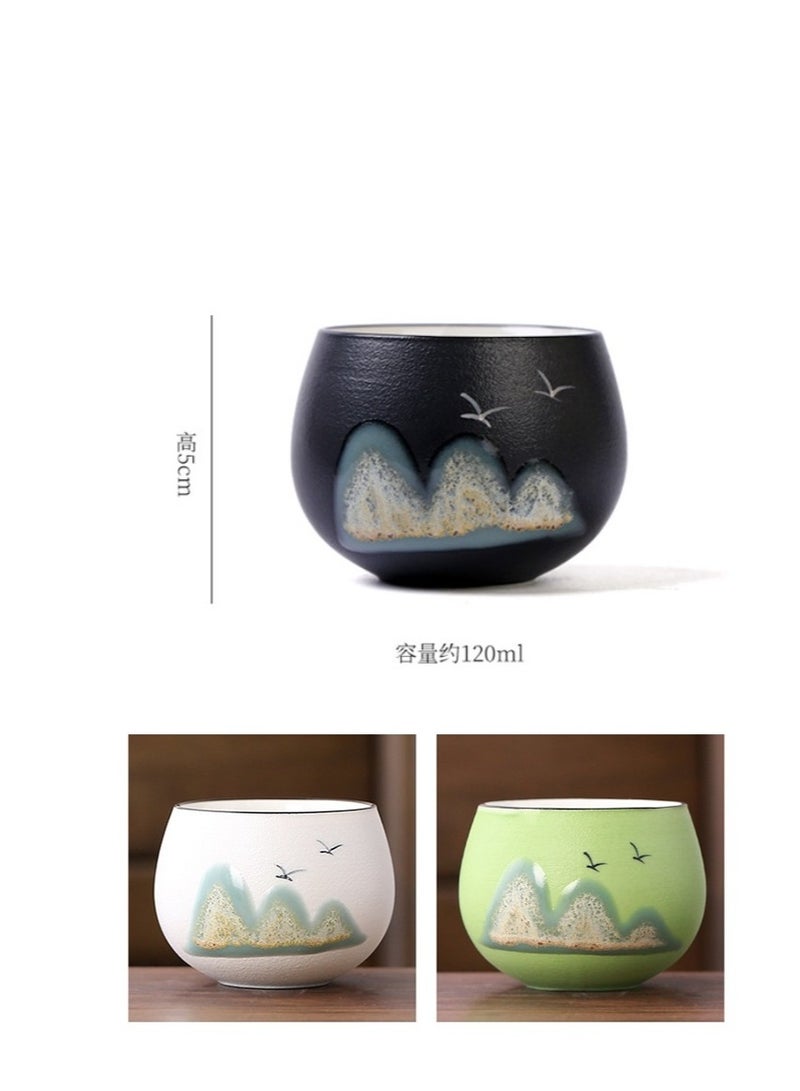 XiuWoo طقم هدايا مكون من 5 قطع صندوق بورسلين طقم شاي بعد الظهر كوب قهوة خزفي بنمط يدوي - Image 3