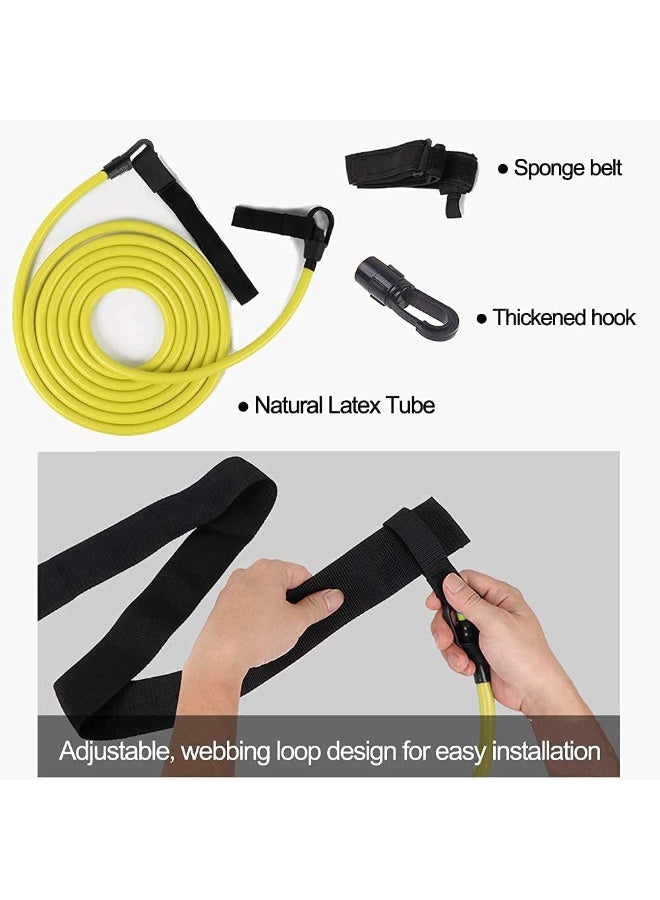 كيلا حزام تدريب السباحة من أرابيست، أربطة مقاومة بحبل مطاطي بطول 4 أمتار، حزام سباحة ثابت، حزام ثابت، رائع للتدريب والتمرين (أصفر) - Image 4