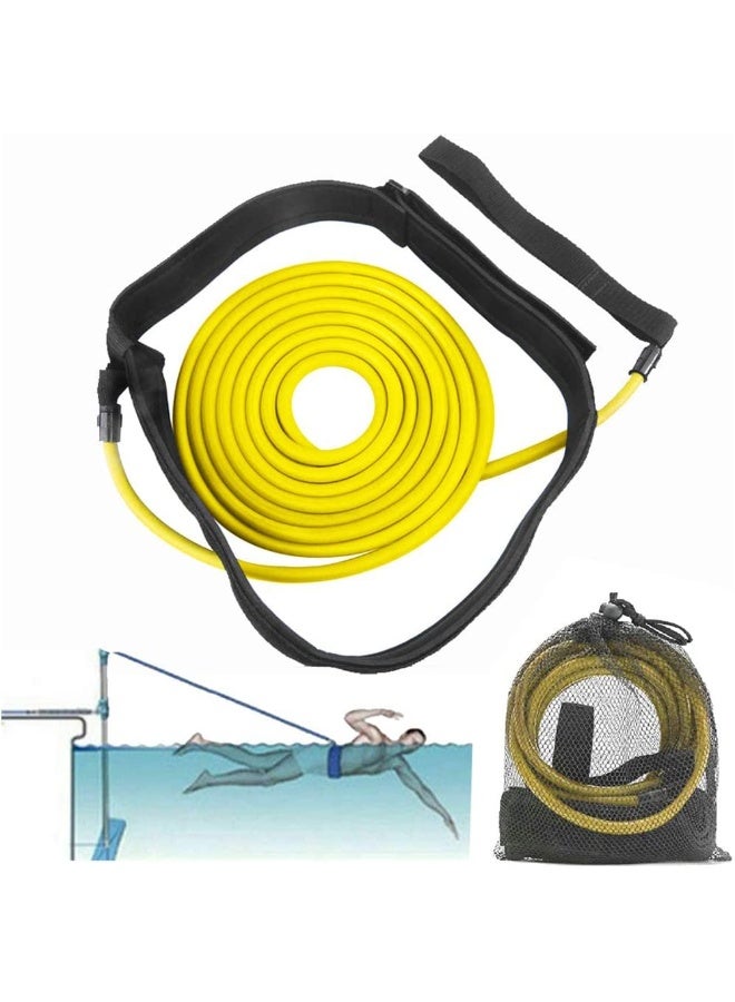 كيلا حزام تدريب السباحة من أرابيست، أربطة مقاومة بحبل مطاطي بطول 4 أمتار، حزام سباحة ثابت، حزام ثابت، رائع للتدريب والتمرين (أصفر) - Image 1