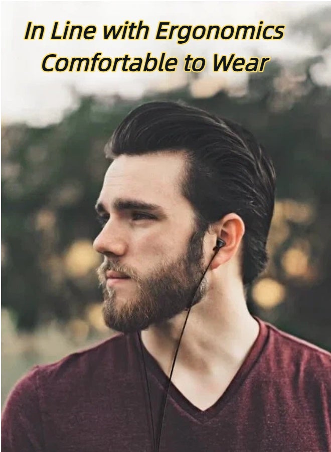 REMAX RW-105 Wired Earphones, 3.5mm Plug, In-Ear Noise Cancellation, Built-In HD Stereo Microphone, One-Button In-Line Control, 1.2M Cable Length, Suitable For Music, Calls, Games, Black, Compatible With 3.5mm Devices. - Image 4