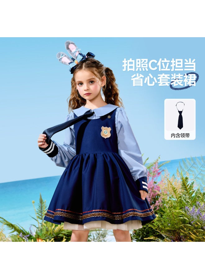 ASK JUNIOR طقم فستان للأطفال] فستان أميرة لوليتا للبنات الكبيرات 2025 خريف + قميص + فستان قطعتين - Image 4