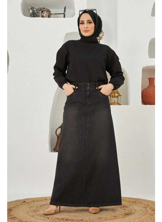 Neways 2058- Denim Skirt Black