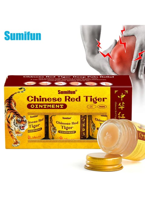 Chinese Red Tiger Ointment Safe ingredients, made from natural herbs, quick pain relief, non irritating Effective Hot Muscle Relaxer Patch to Promote Blood Flow for Neck Elbow Shoulder Joint 3pcs Set